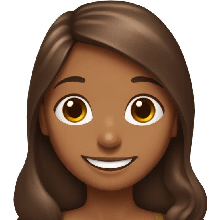 Girl with long brown hair holding a chocolate and tan dachshund and smiling emoji