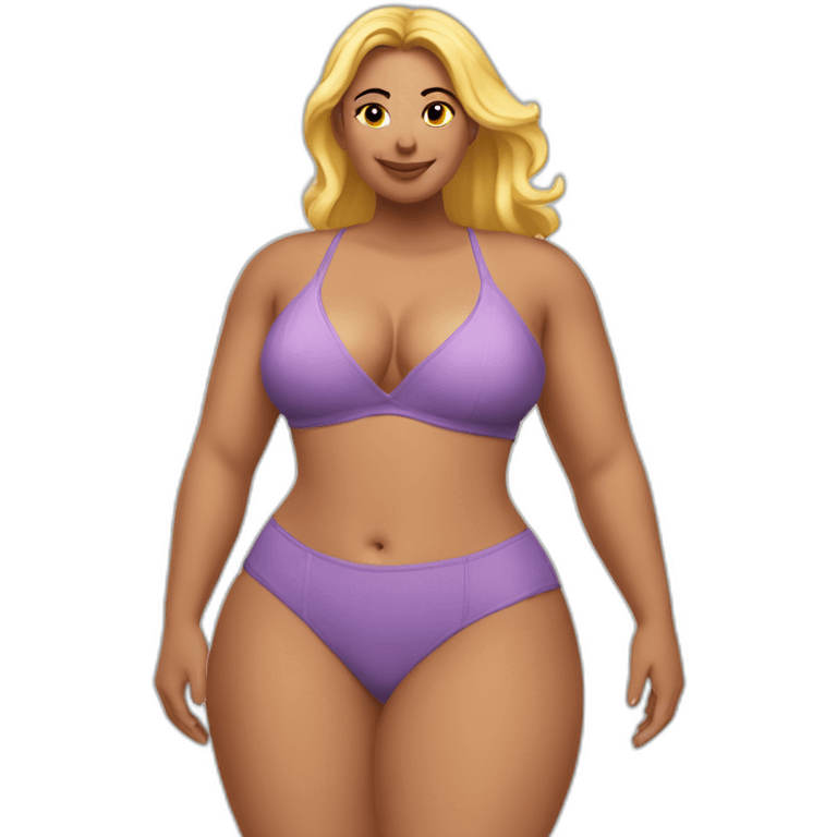 Slim-Thicc caucasian woman swimsuit posing emoji