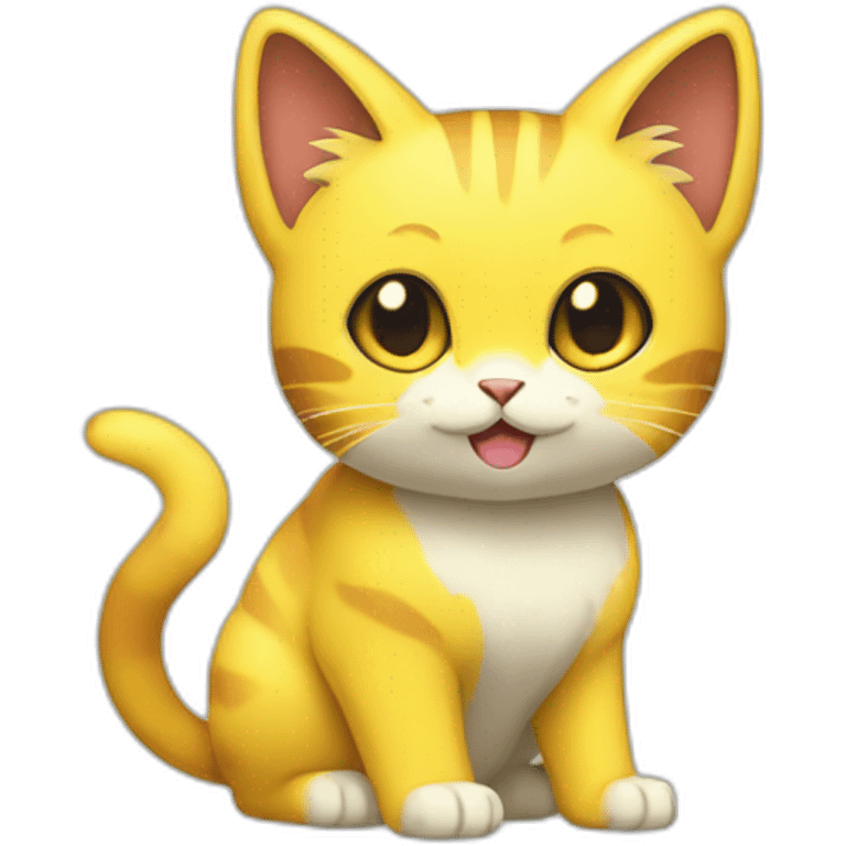 Sitting-bicolor-yellow-cat-electric-type-pokemon emoji