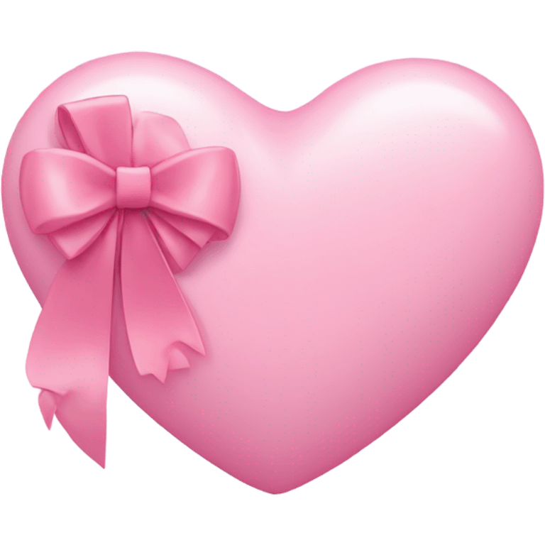 Light pink heart with small pink bow  emoji