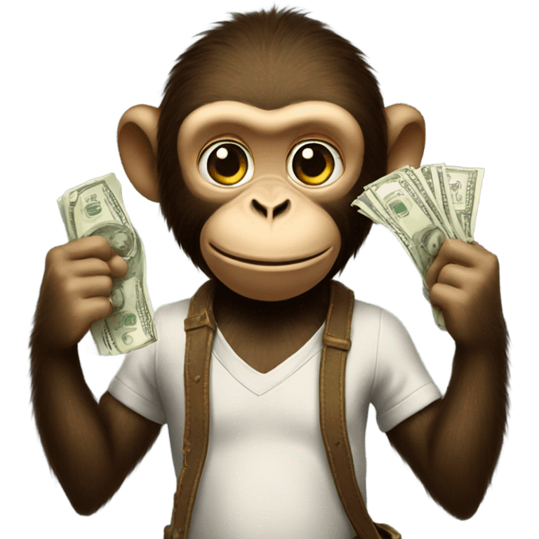 monkey holding cash emoji