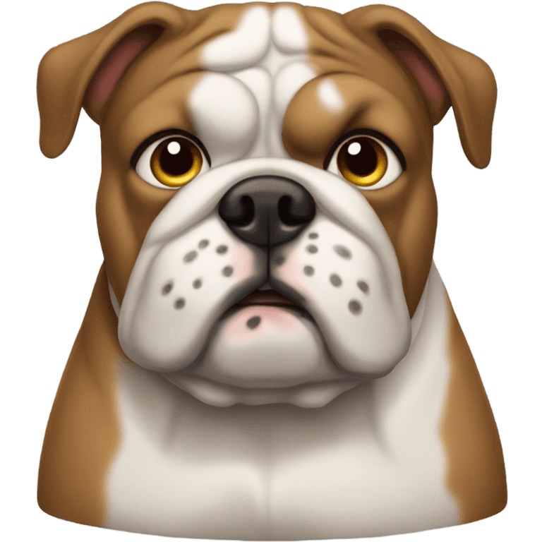 Bulldog with dark brown and blonde hair emoji