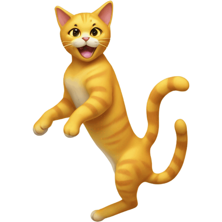 Yellow cat doing acrobats  emoji