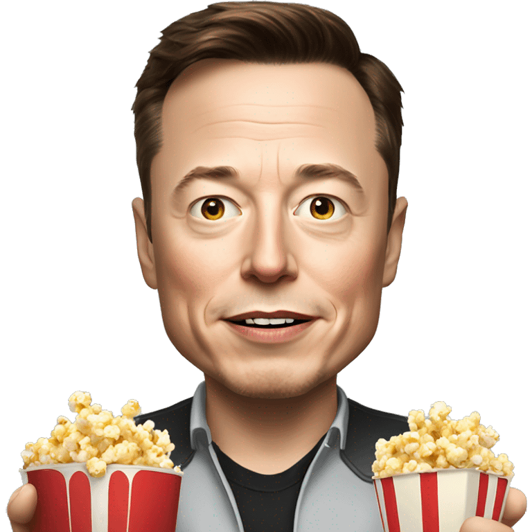 Elon Musk with popcorn in his hand emoji