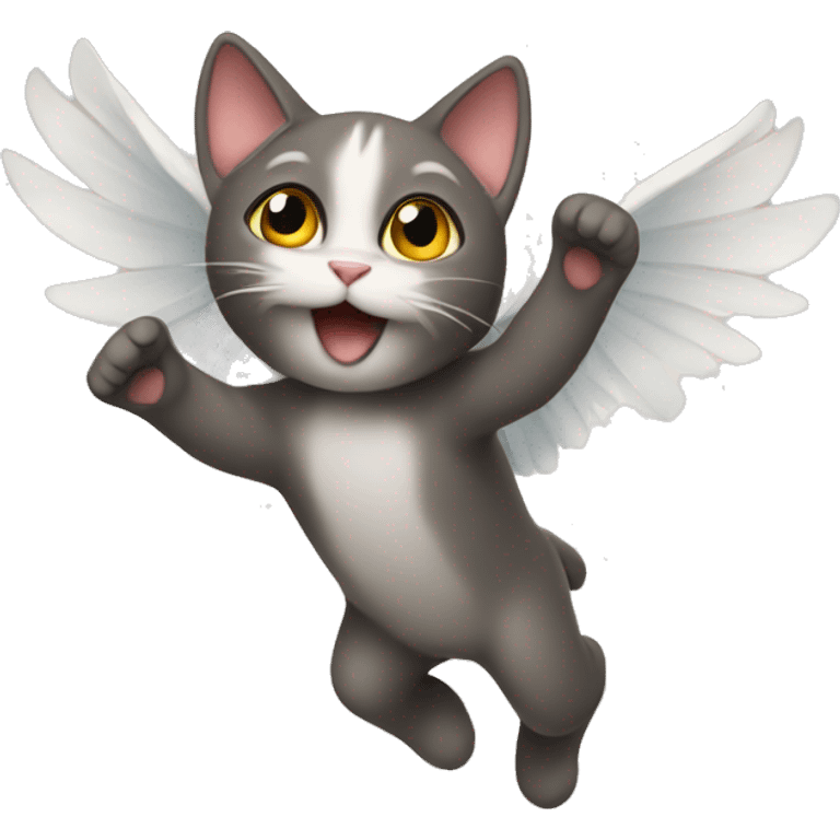 A flying cat  emoji