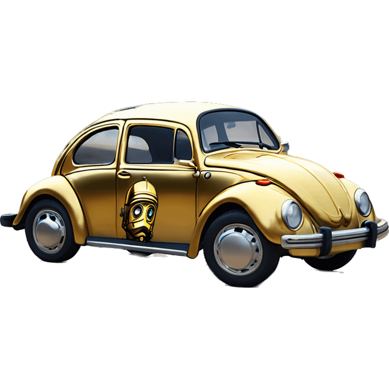 Side view 1992 C-3PO Volkswagen bug fresh from space dirty  emoji