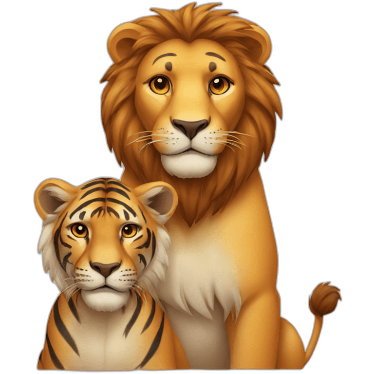 Lion with tiger emoji