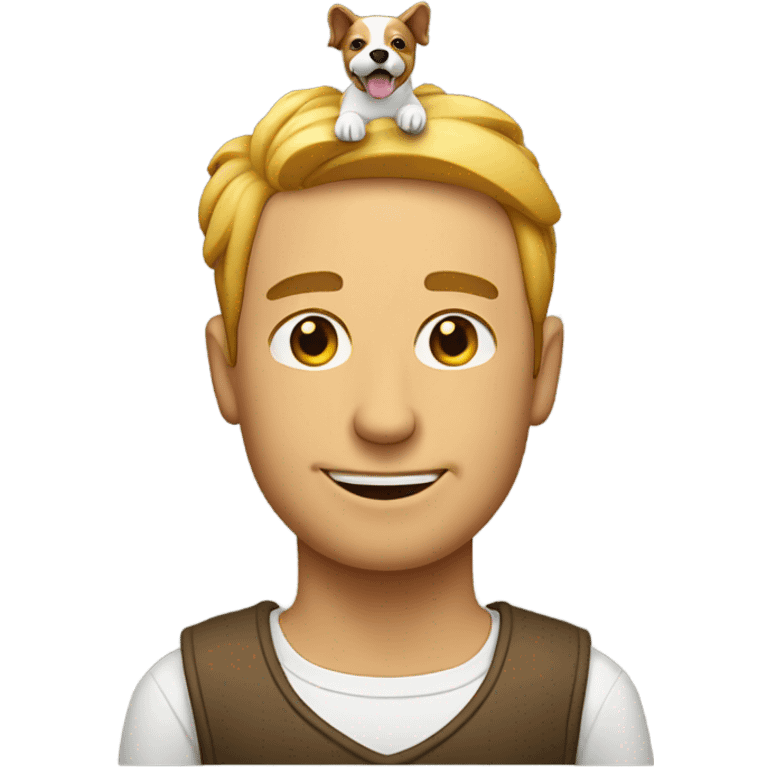 A man with a dog on its head emoji