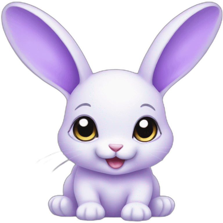 violet color baby rabbit emoji