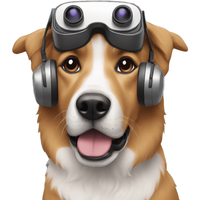 Dog with vr emoji