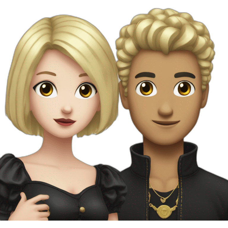 Giorno and goth girl emoji