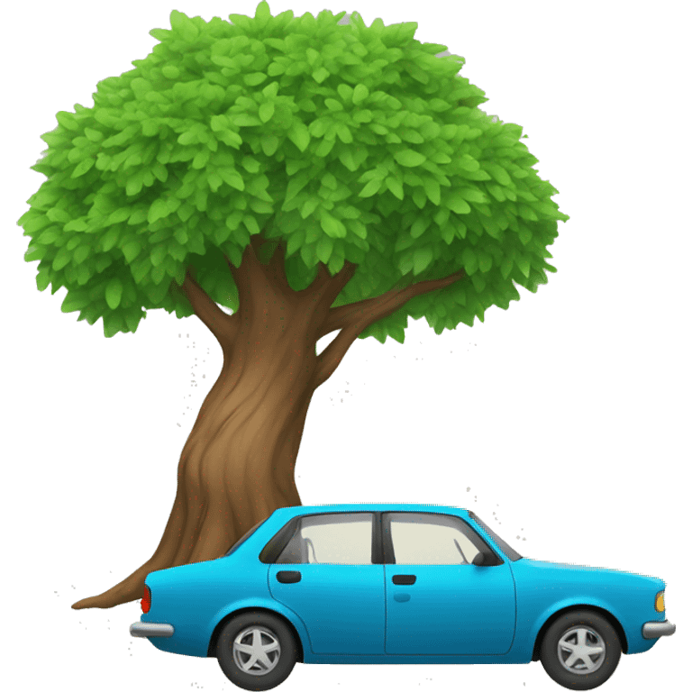 Car with tree emoji