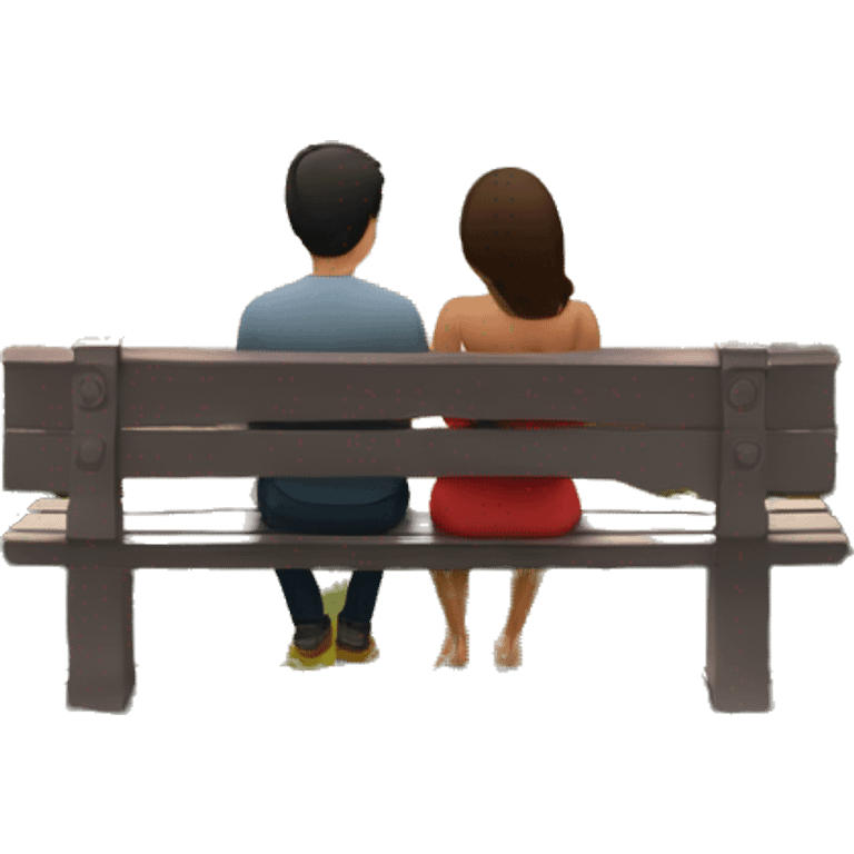 Amoureux assi sur un banc devant la mere au crépuscule  emoji