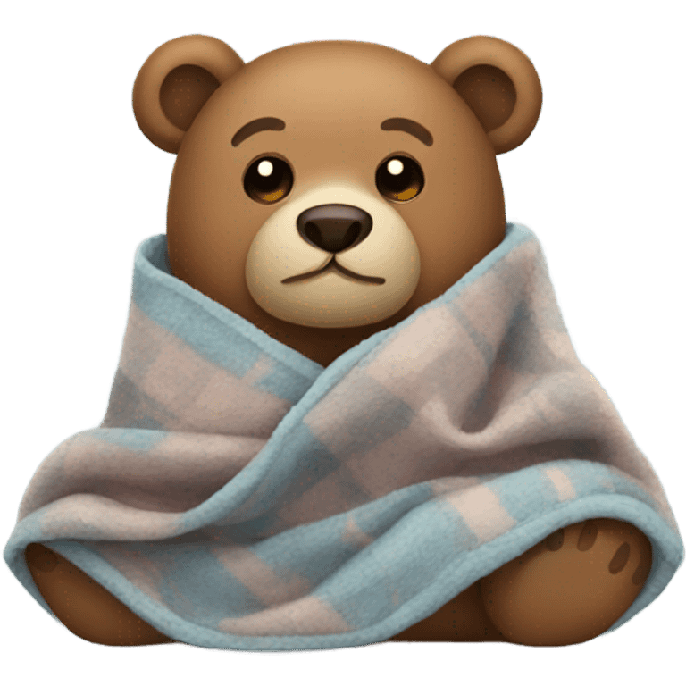 bear cozy in blanket emoji