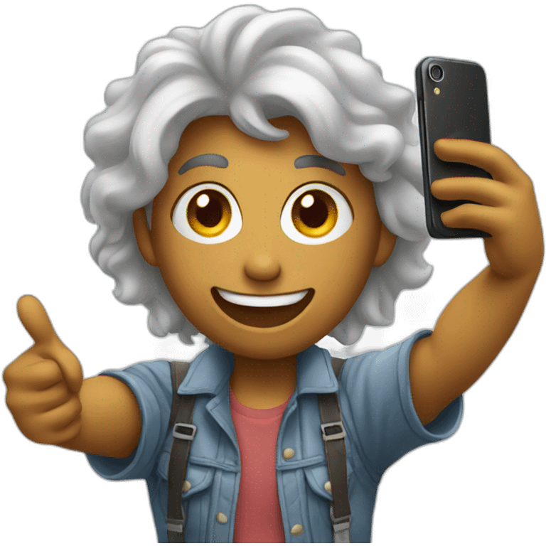 taking selfie with phone emoji