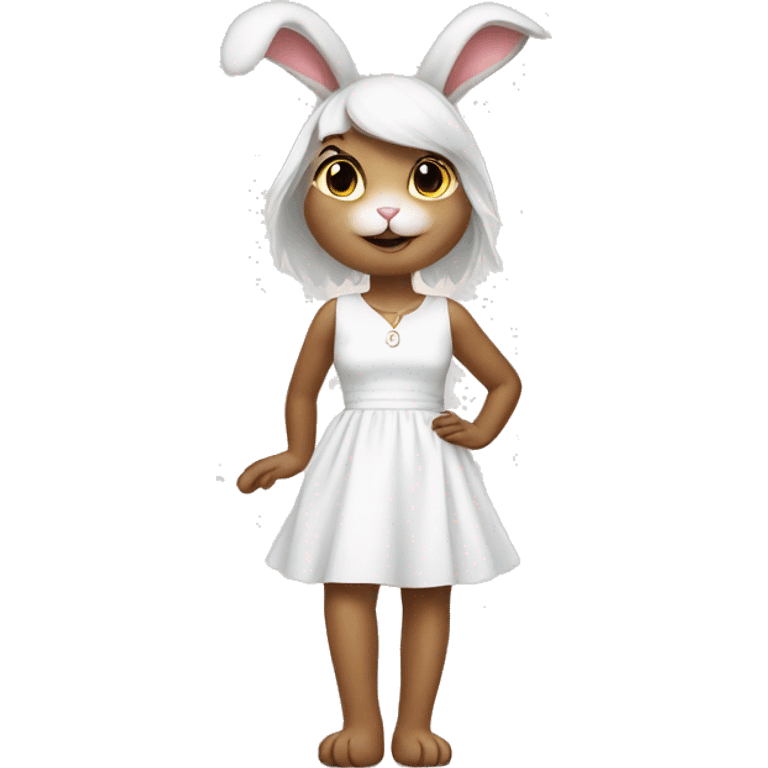 bunny wearing white dress emoji