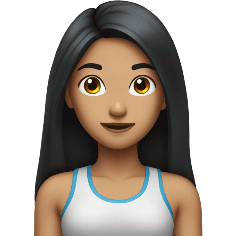 girl long black hair working out emoji