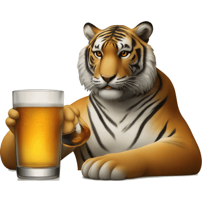 Tiger with  glass of mlk emoji