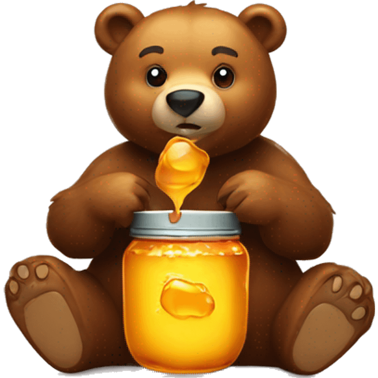 Bear with honey pot emoji