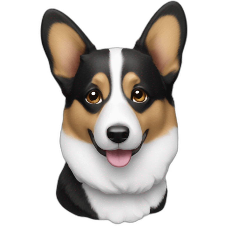 Black and white corgi cardigan  emoji