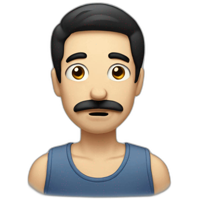 Hungry men with black hair and Little mustache  emoji