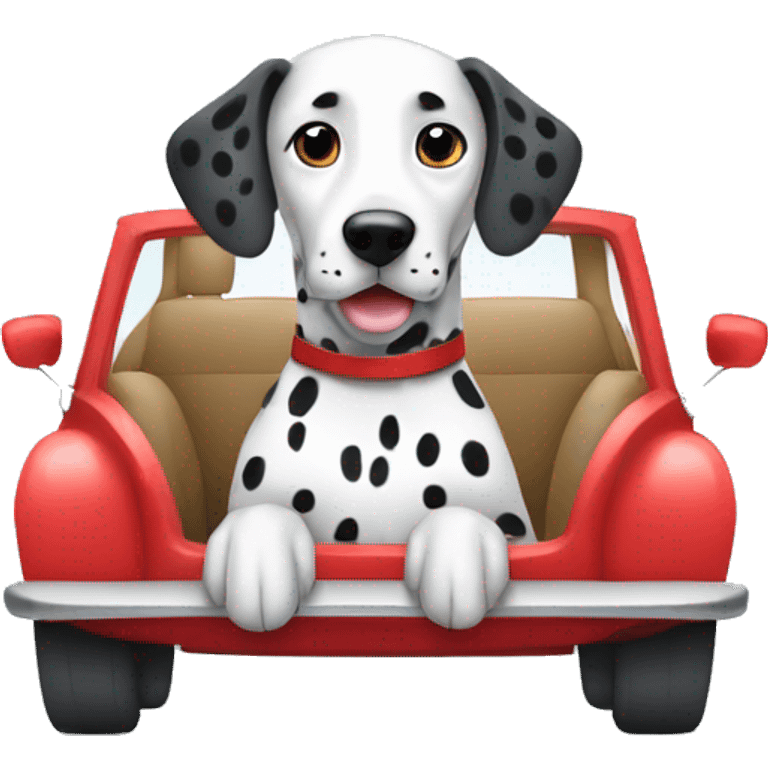 Dalmatian in car emoji