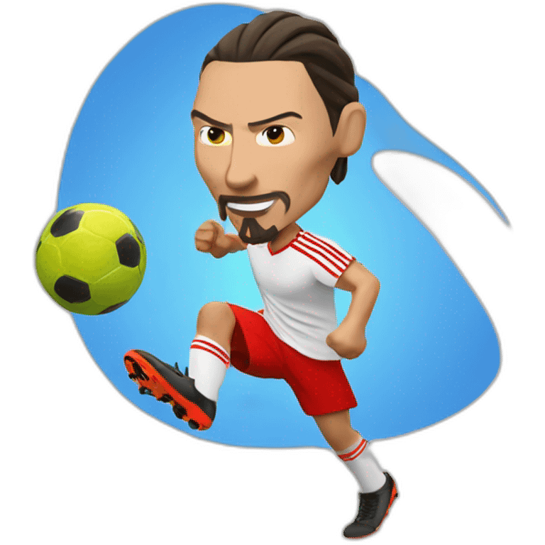 zlatan practicing soccer with a fajita emoji