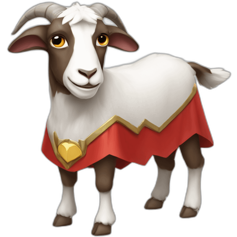 a goat with a superhero cape emoji