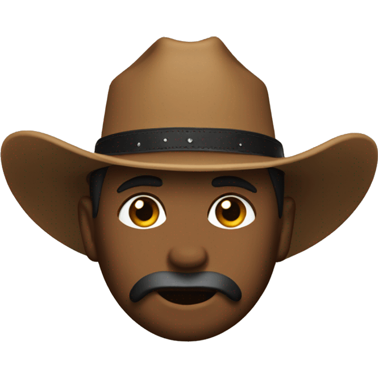 brown face with a cowboy hat and black bandana emoji