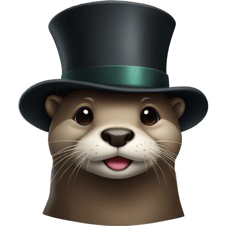 Otter with a top hat emoji