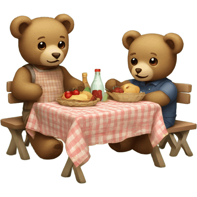 teddy bears having a picnic  emoji