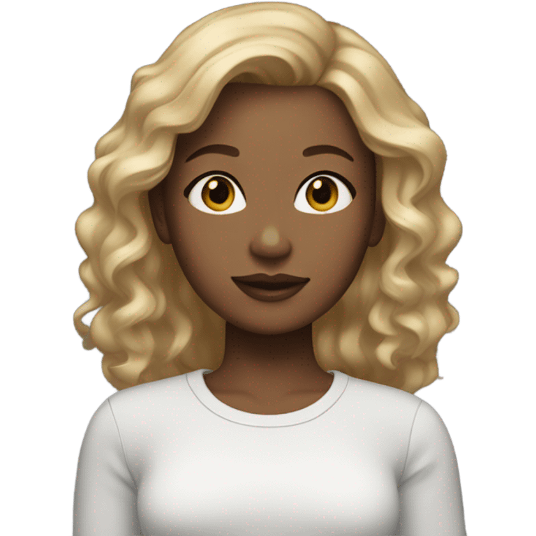 girl with makeup and light brown hair with blonde highlights  emoji