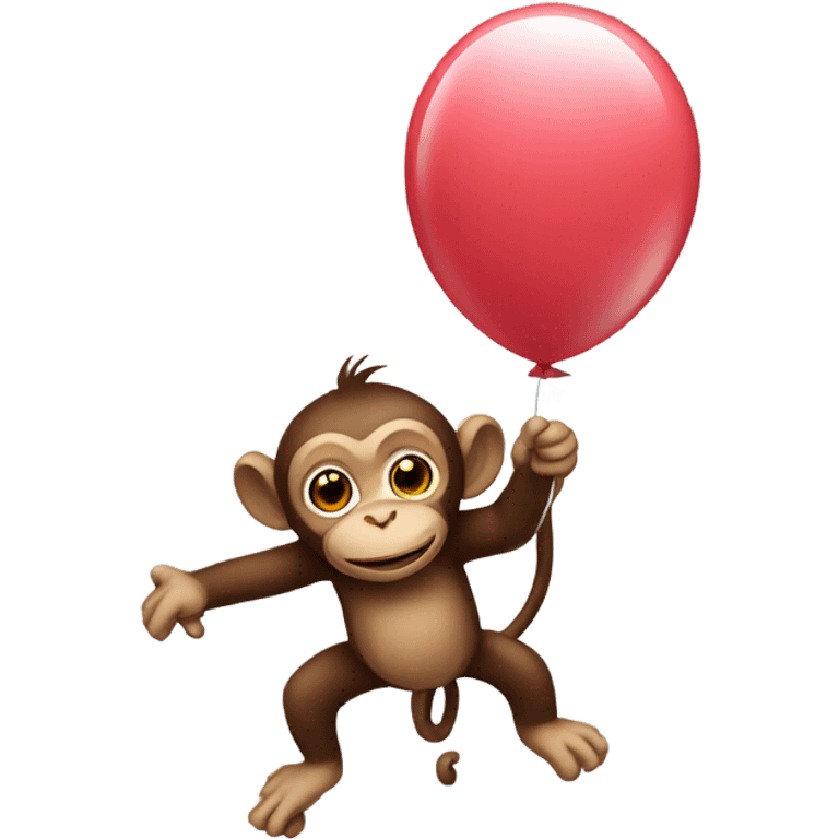 Monkey flying with balloon emoji