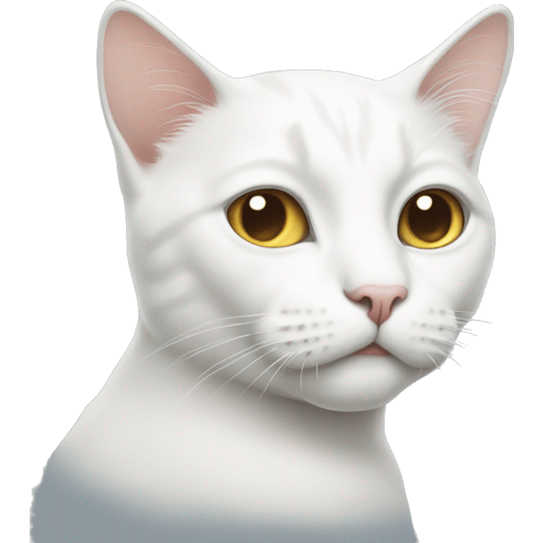 White cat with one eyes emoji