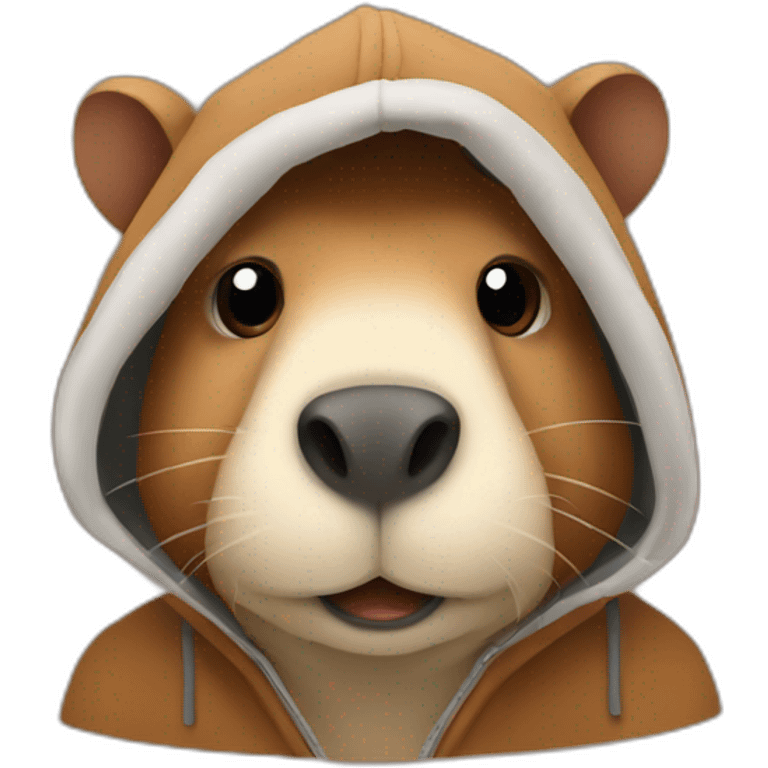 emoji capibara in hoodie emoji