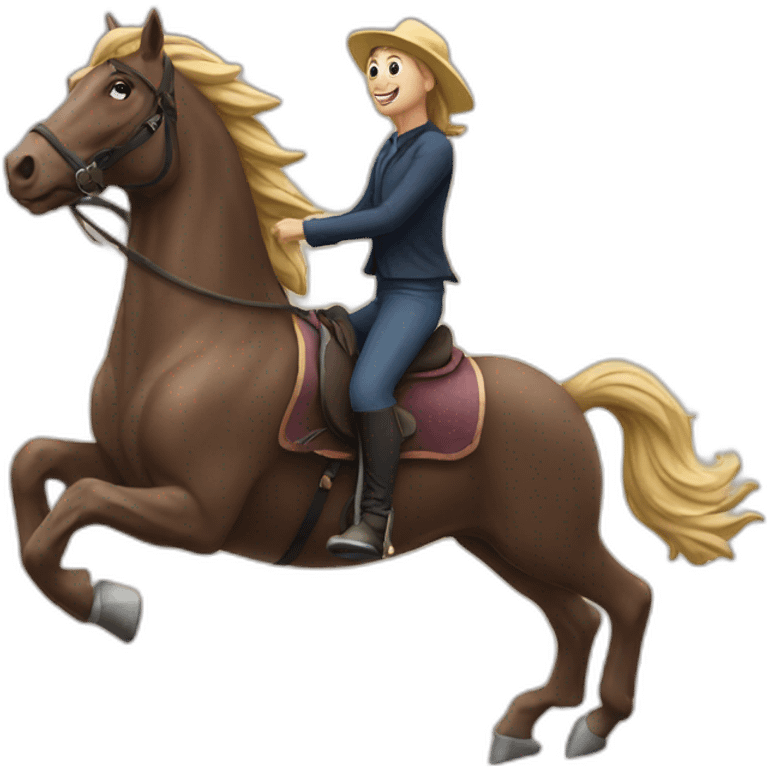 a person riding a massive horse in melbourne  emoji