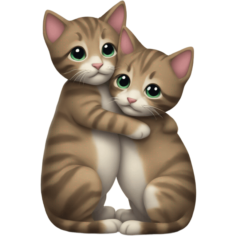 two hugging kittens emoji