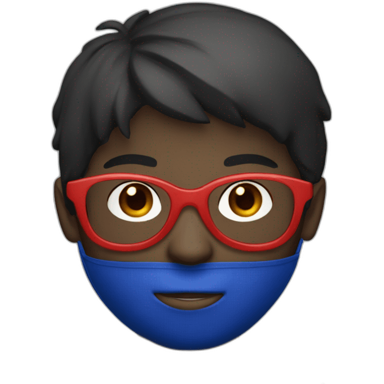 boy with dark blue balaclava and red tinted round glasses emoji