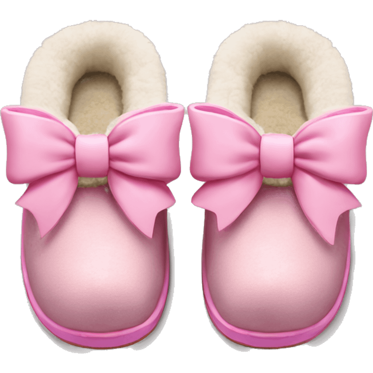 pink ￼ bow Ugg slippers emoji