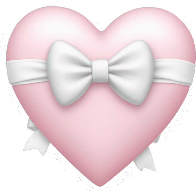 Pastel pink heart with white bow emoji