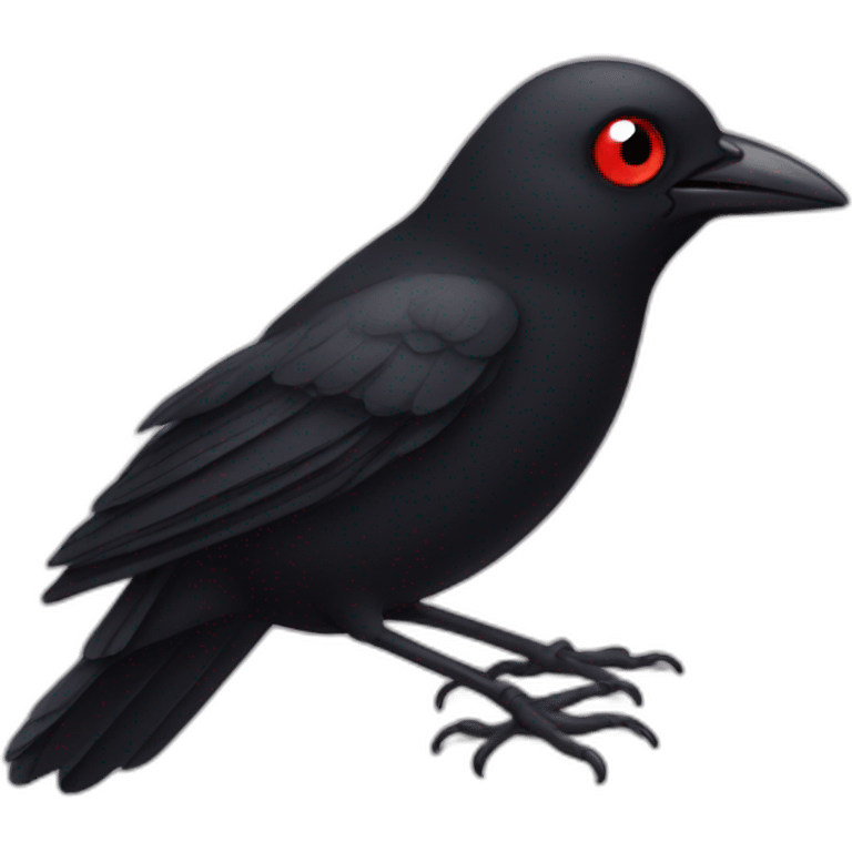 Black Bird red eyes emoji