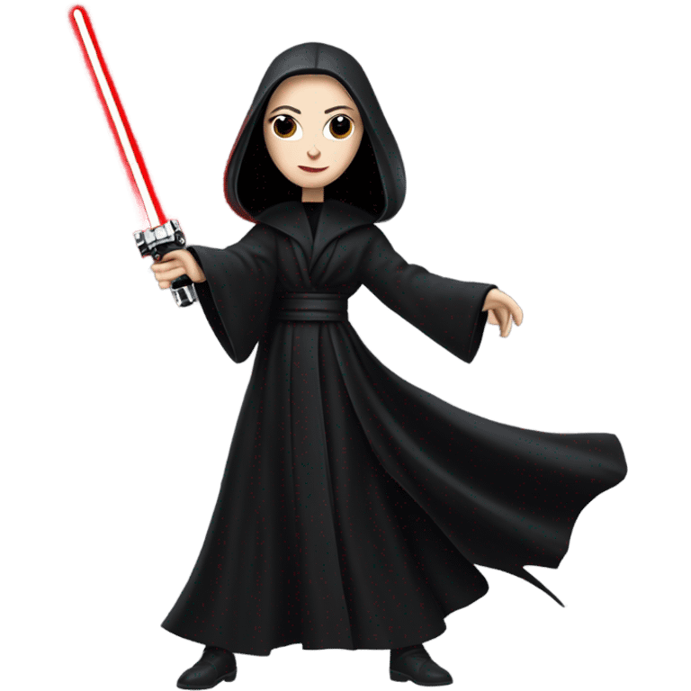 Jedi teen Morticia Addams flying a red imperial patrol speeder  emoji