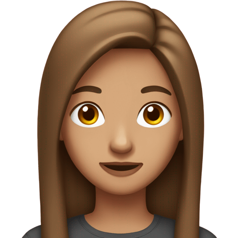 a teenager with brown straight hair emoji