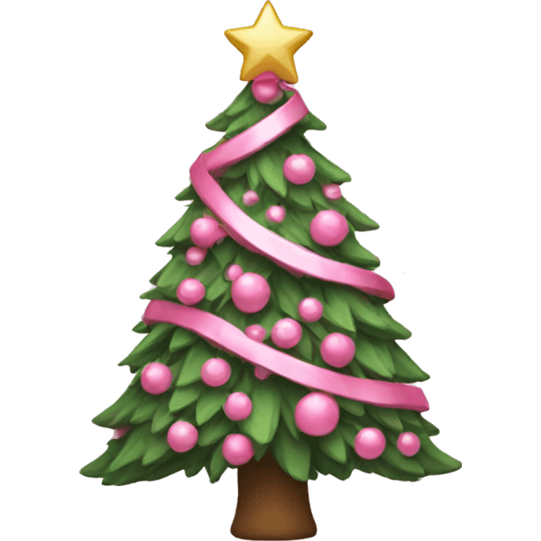 Pink Christmas tree emoji