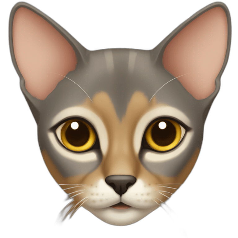 Grey and beige Abyssinian Cat emoji