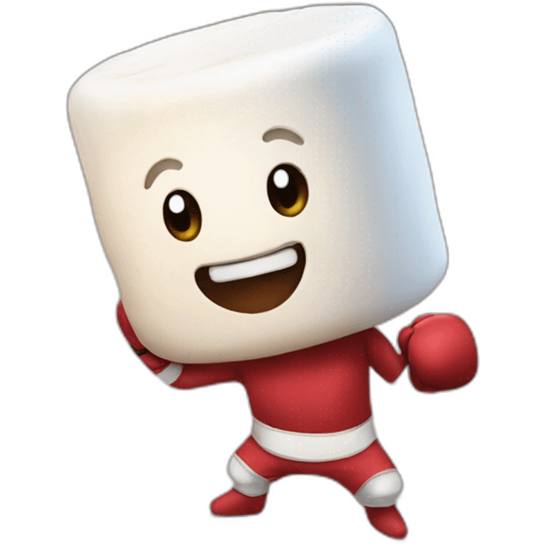 Marshmallow boxing emoji