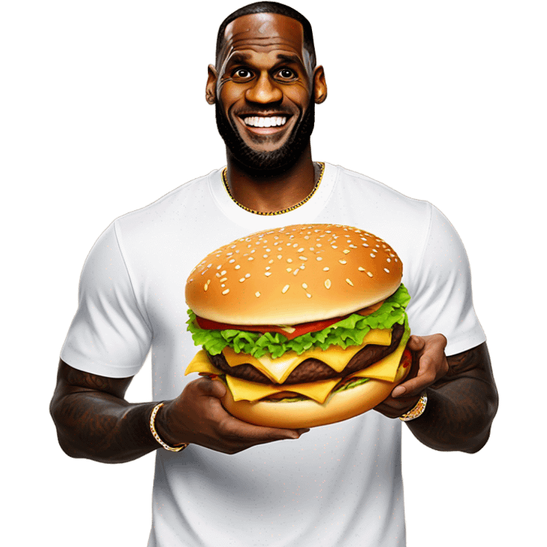 LeBron James holding a Big Mac  emoji