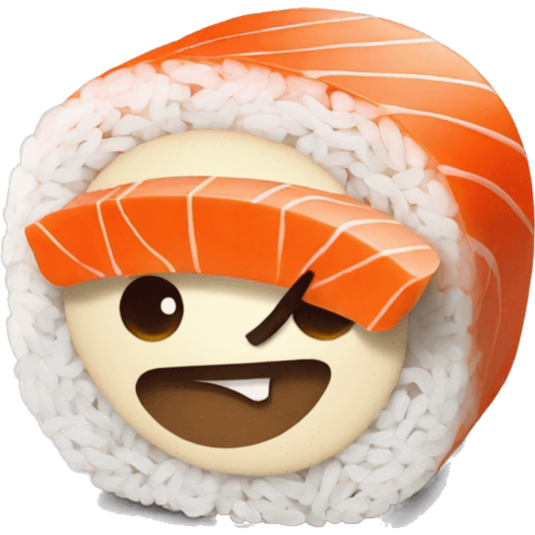 sushi emoji with  face emoji