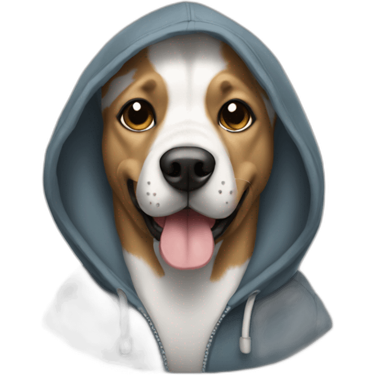 Dog wearing a hoodie  emoji