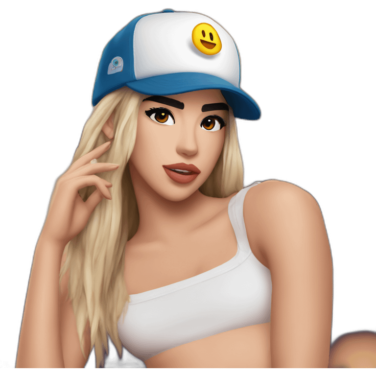 Dua lipa avec une casquette  emoji